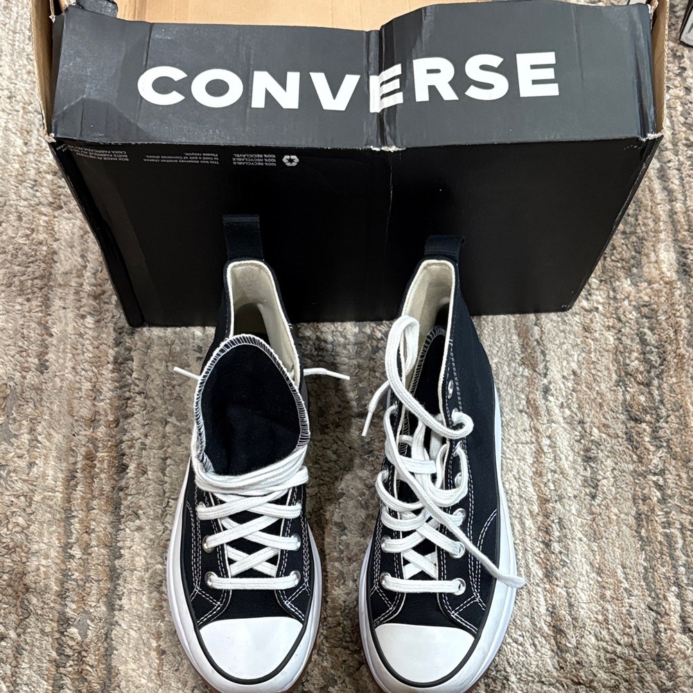 Converse hike Black and White High-Tops- canvas
